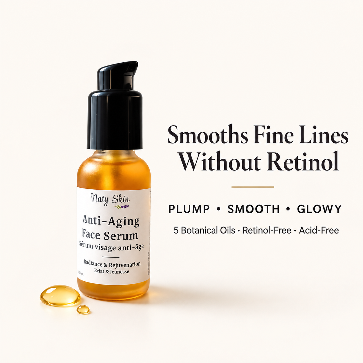 Anti-Aging Face Serum — Plumps, Smooths & Glows Without Retinol by Naty Skin